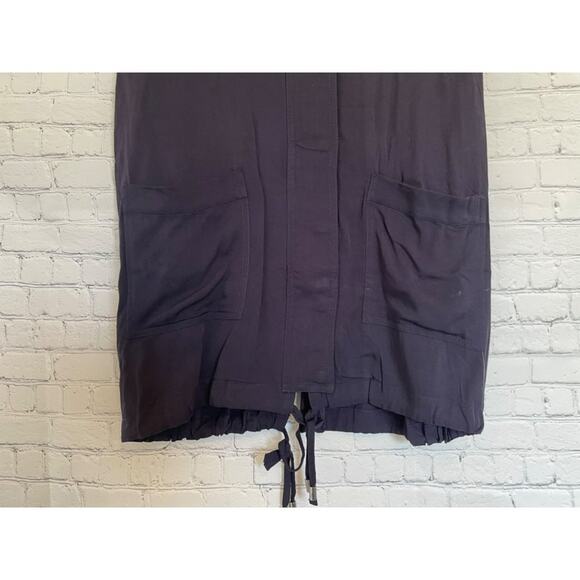 NWT UNIQ Navy Blue Hooded Sleeveless utility lightweight vest dress Size Medium - Picture 4 of 5
